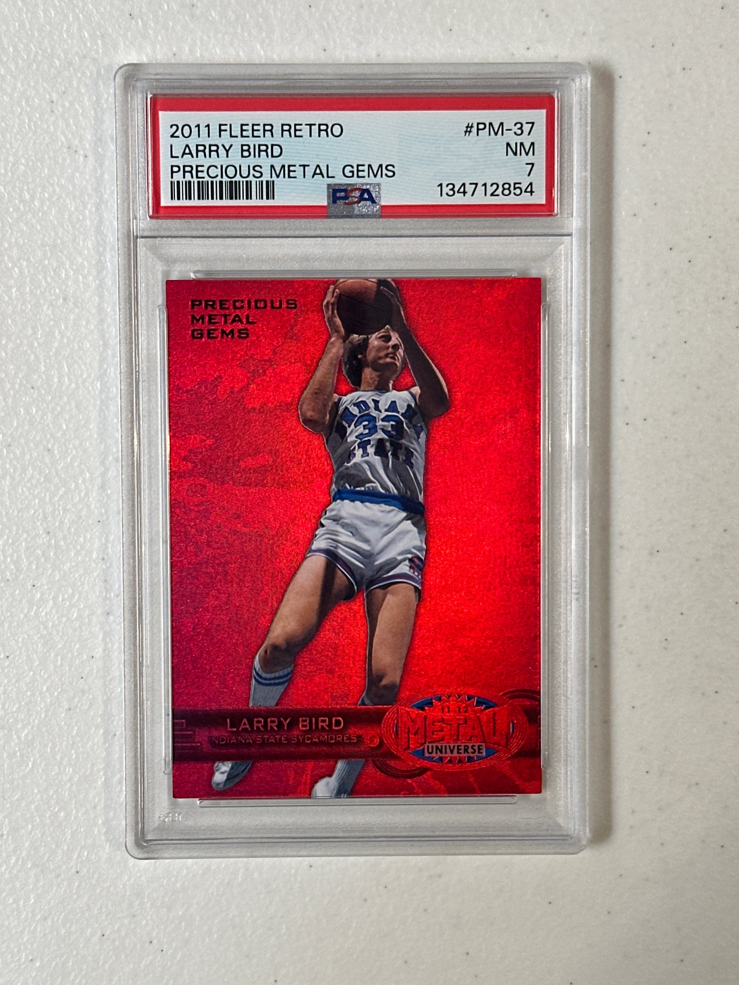 PSA: Basketball Cards- 2011 Fleer Retro Larry Bird Precious Metal Gems /150 PSA 7