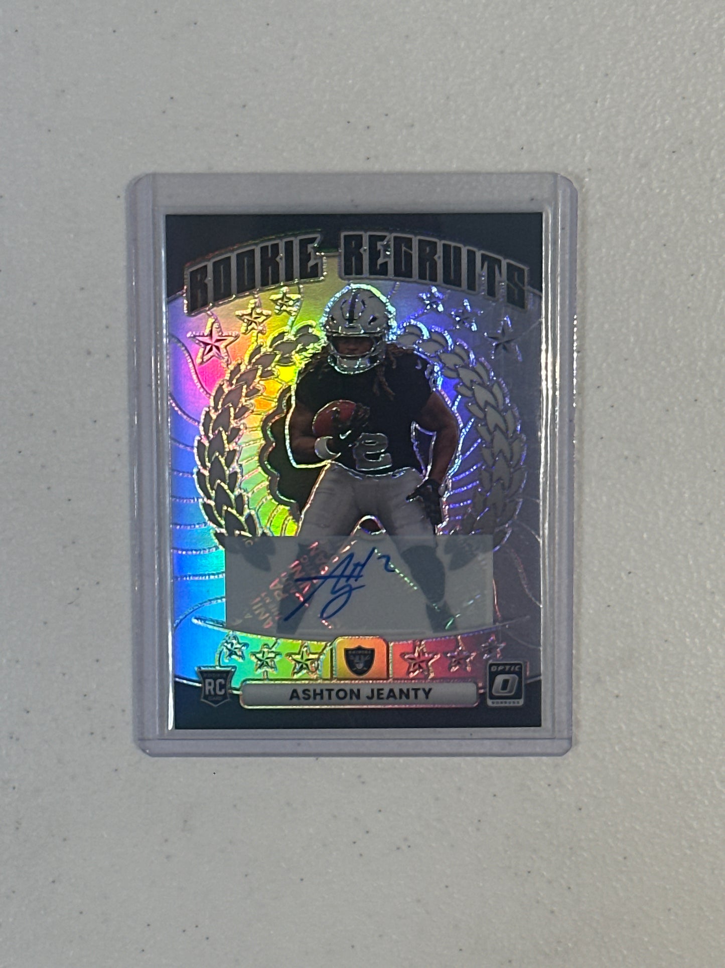Singles: Football Cards- 2025 Optic Ashton Jeanty Rookie Recruits Autograph /199