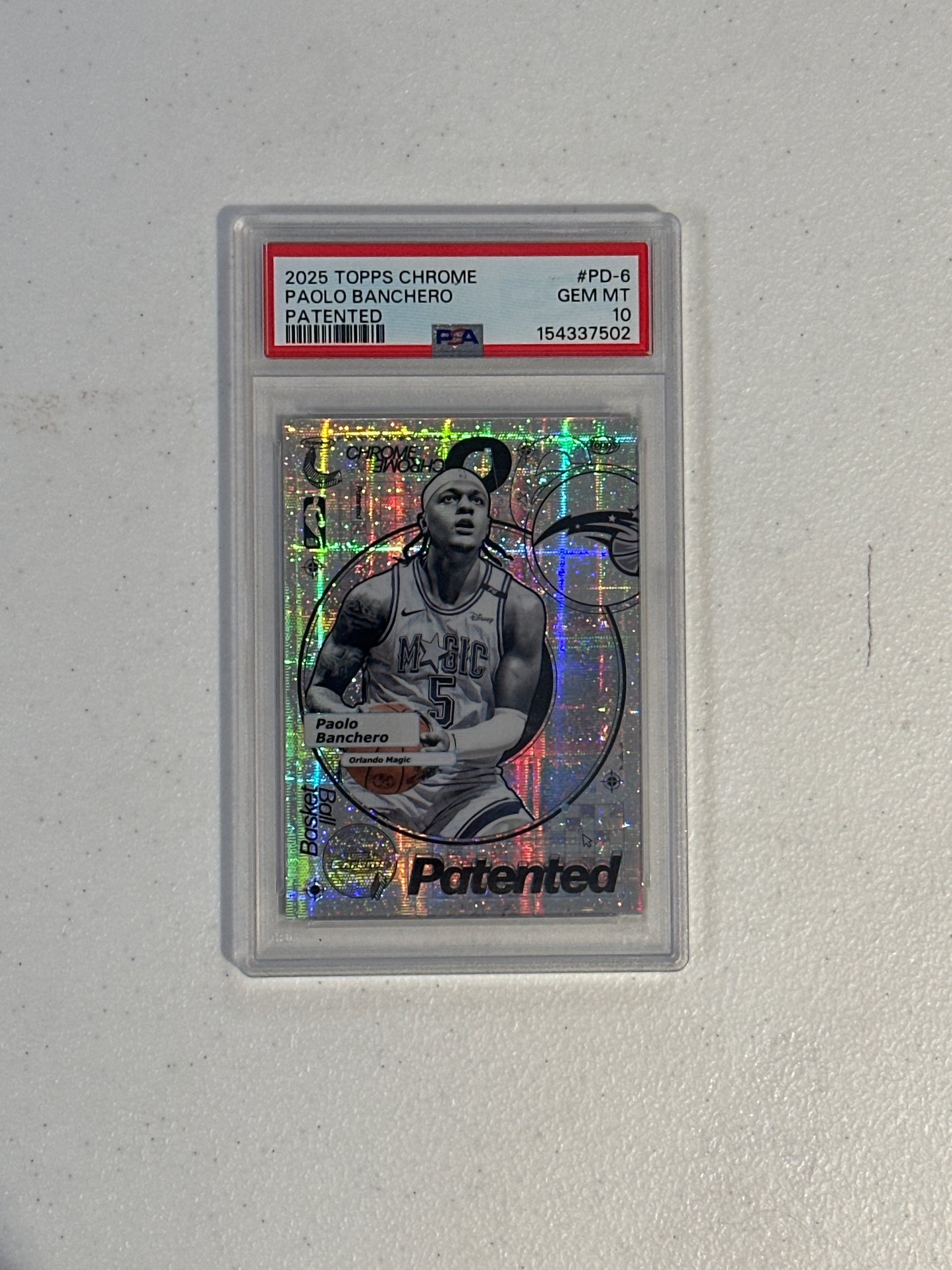 PSA: Basketball Cards- 2025 Topps Chrome Paolo Banchero Patented PSA 10