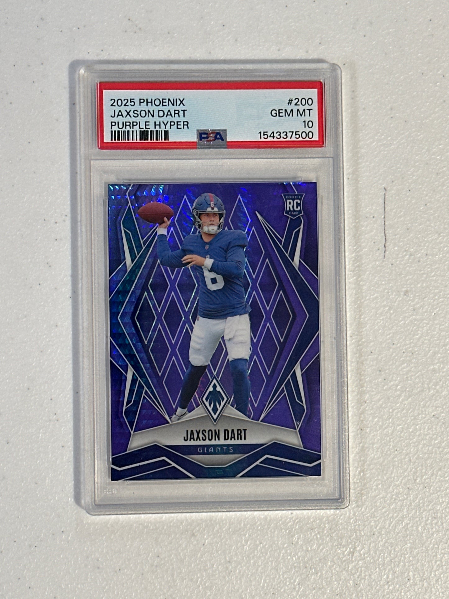 PSA: Football Cards- 2025 Phoenix Jaxson Dart Purple Hyper /249 PSA 10