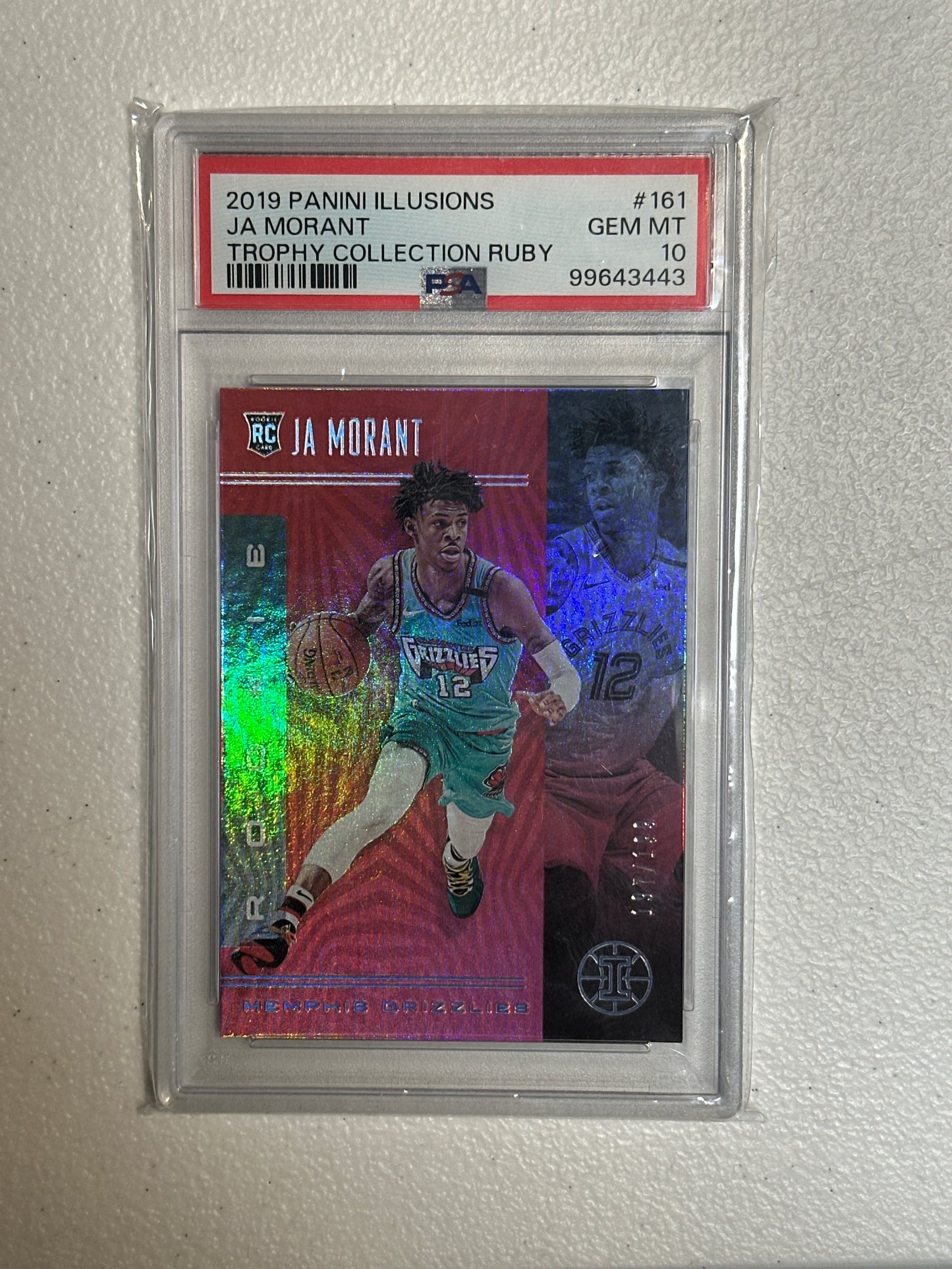 PSA: Basketball Cards- 2019 Panini Illusions Ja Morant Trophy Collection Ruby /199 PSA 10