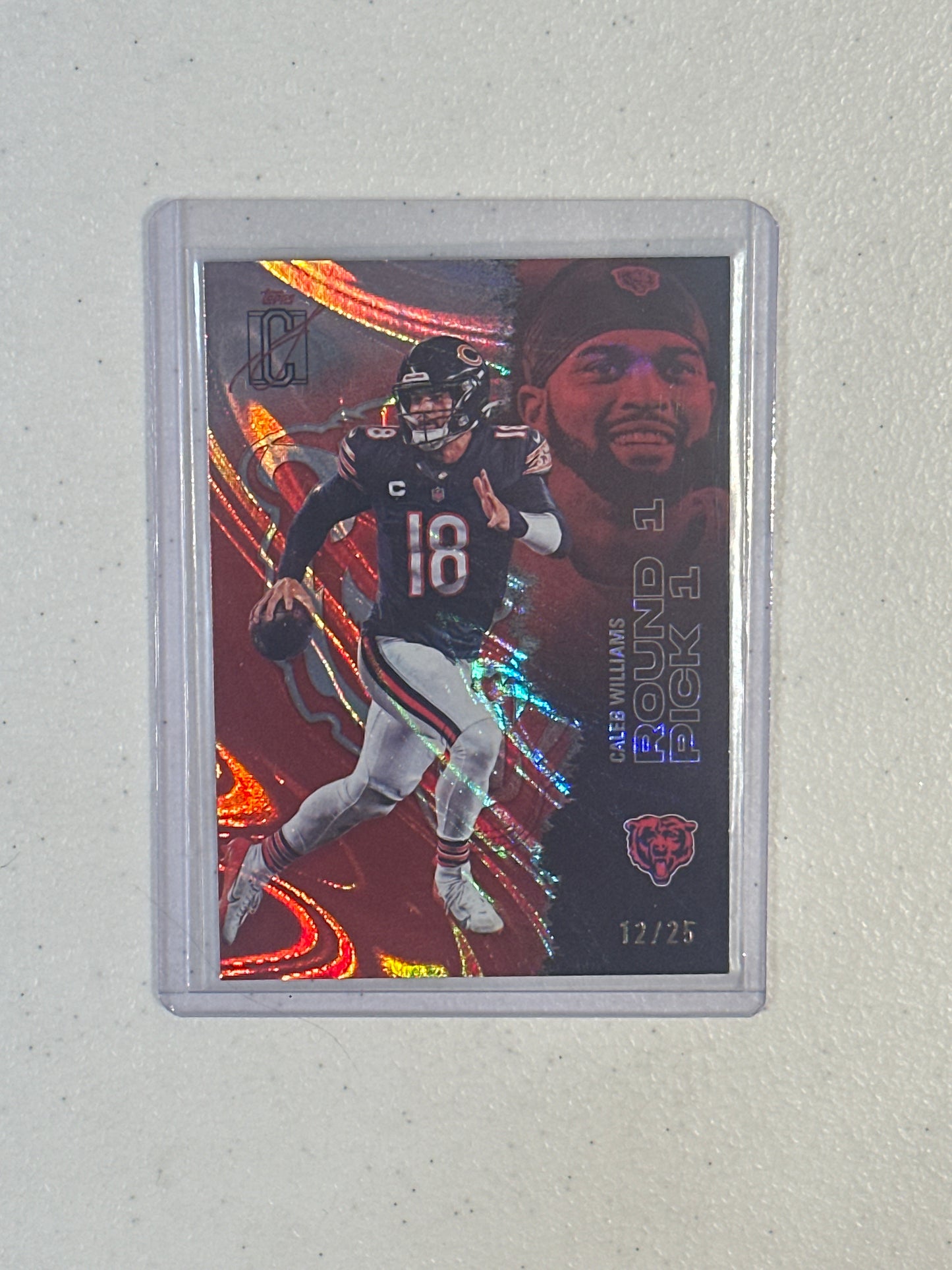 Singles: Football Cards- 2025 Signature Class Caleb Williams Red Wave 12/25