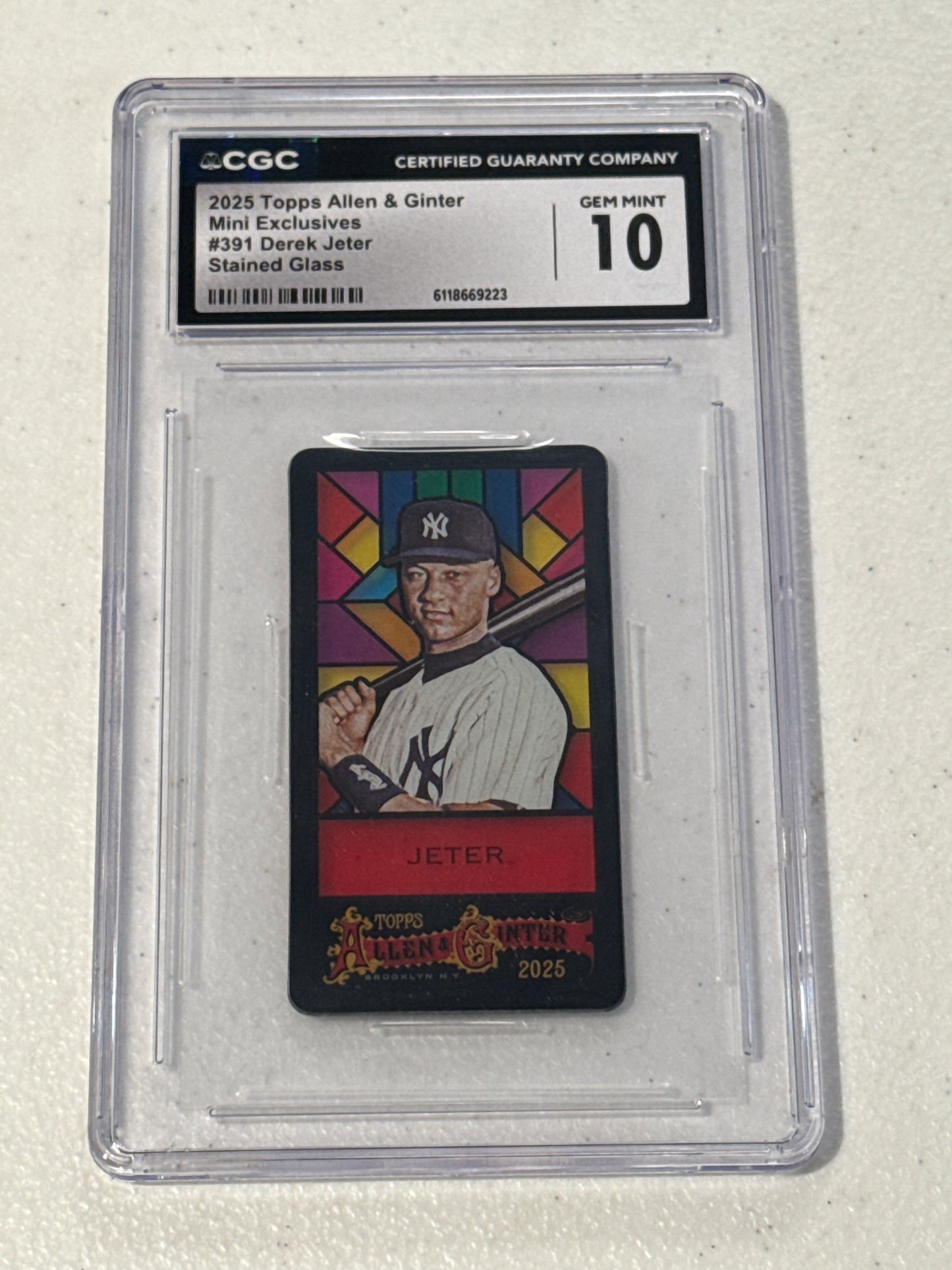 PSA: Baseball Cards - 2025 Topps Allen & Ginter Mini Exclusives Derek Jeter Stained Glass - CGC 10