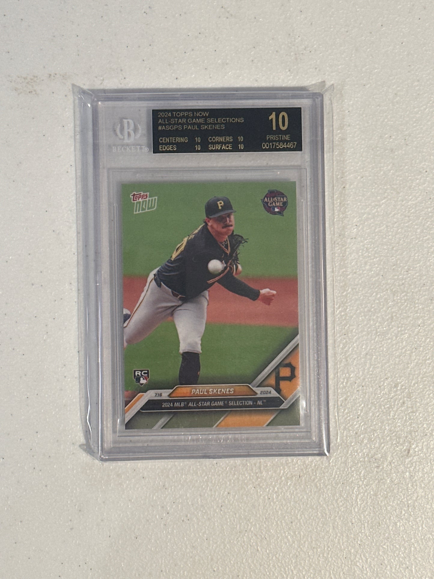 PSA: Baseball Cards- 2024 Topps Now Paul Skenes All-Star Game Selections BGS 10 BLACK LABEL