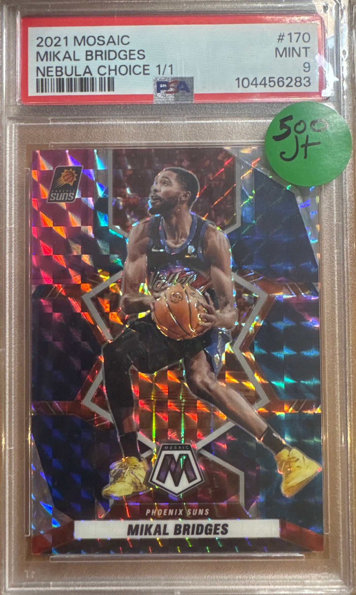 PSA: Basketball Cards - Mint 9 - 2021 Mosaic Mikal Bridges Nebula 1/1
