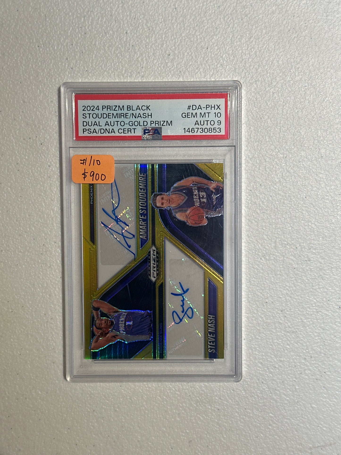 PSA: Basketball Cards- 2024 Prizm Black Amar’e Stoudemire Steve Nash Duel Autograph Gold /10 PSA 10 AUTO 9