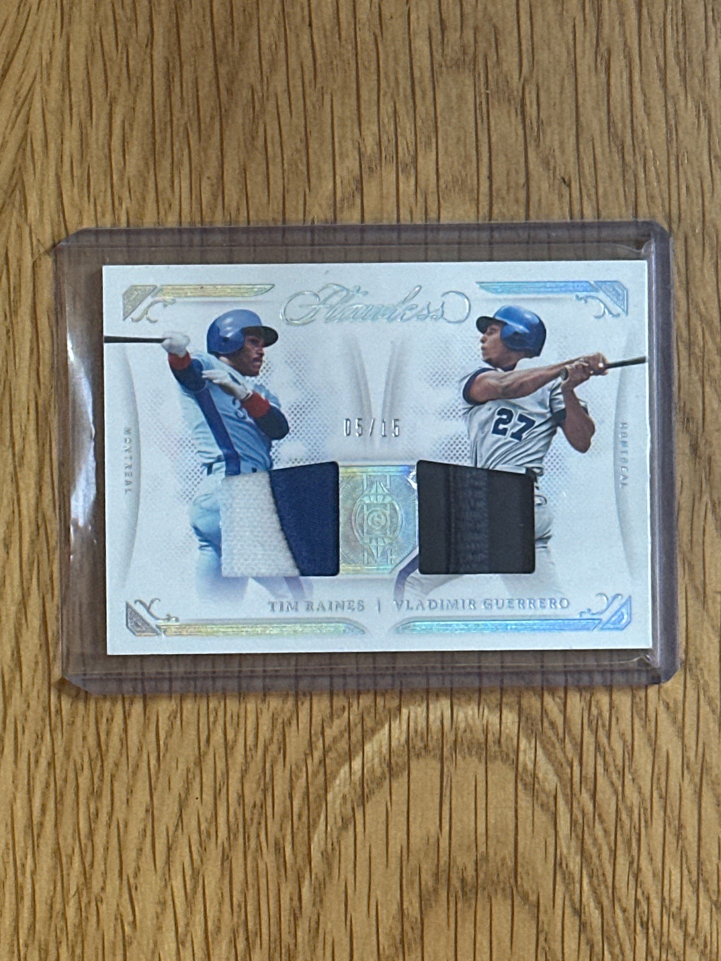 Singles: Baseball Cards- 2022 Flawless Tim Raines/ Vladimir Guerrero Dual Patch /15