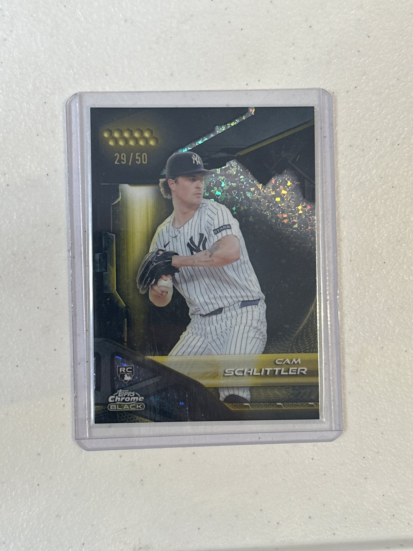 Singles: Baseball Cards- 2026 Topps Chrome Black Cam Schlittler Gold Mini Diamonds /50