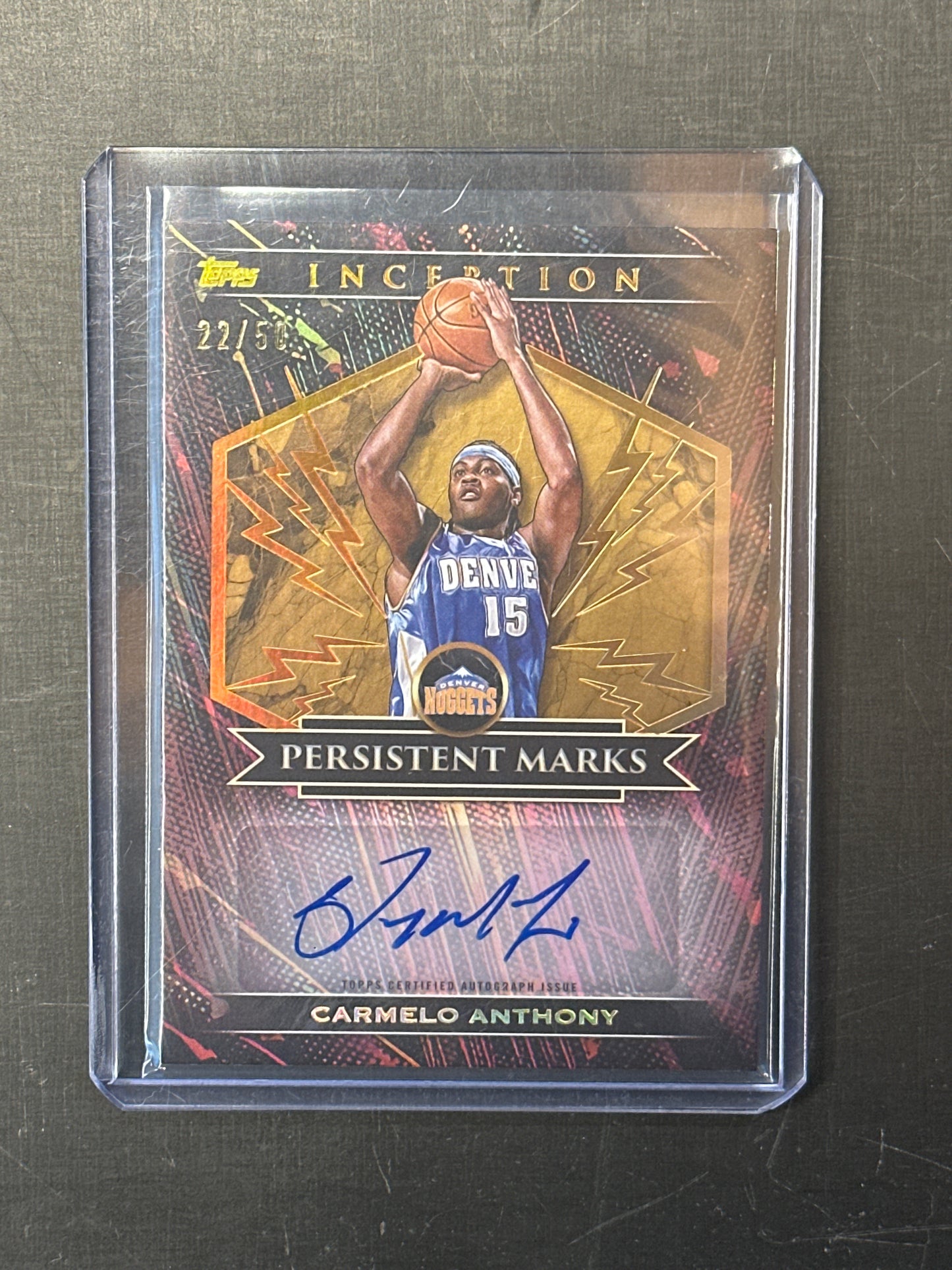 Singles: Basketball Cards- 2026 Topps Inception Carmelo Anthony Persistent Marks Auto /50