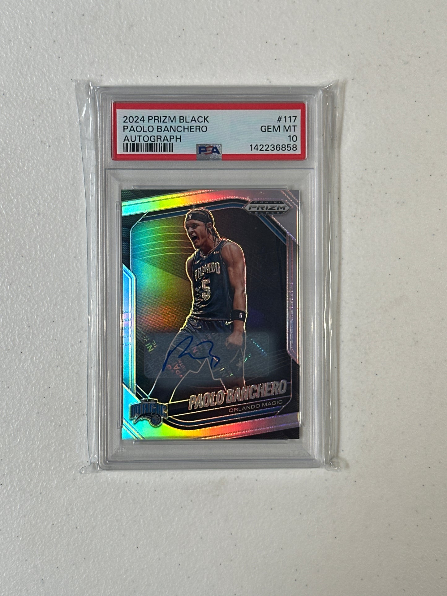 PSA: Basketball Cards- 2024 Prizm Black Paolo Banchero Silver Autograph PSA 10