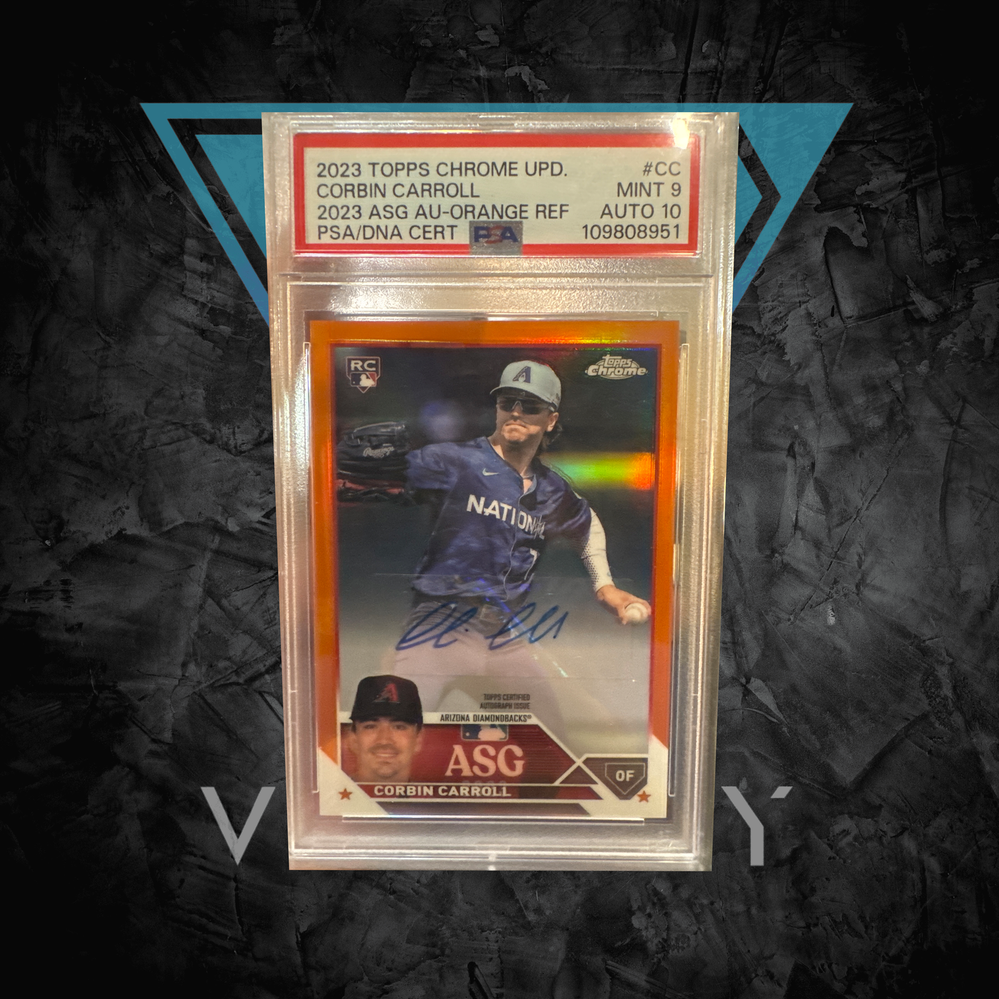 PSA: Baseball Cards - GM MT 9 AUTO 10 - 2023 Topps Chrome Corbin Carroll Orange Rookie Auto RC