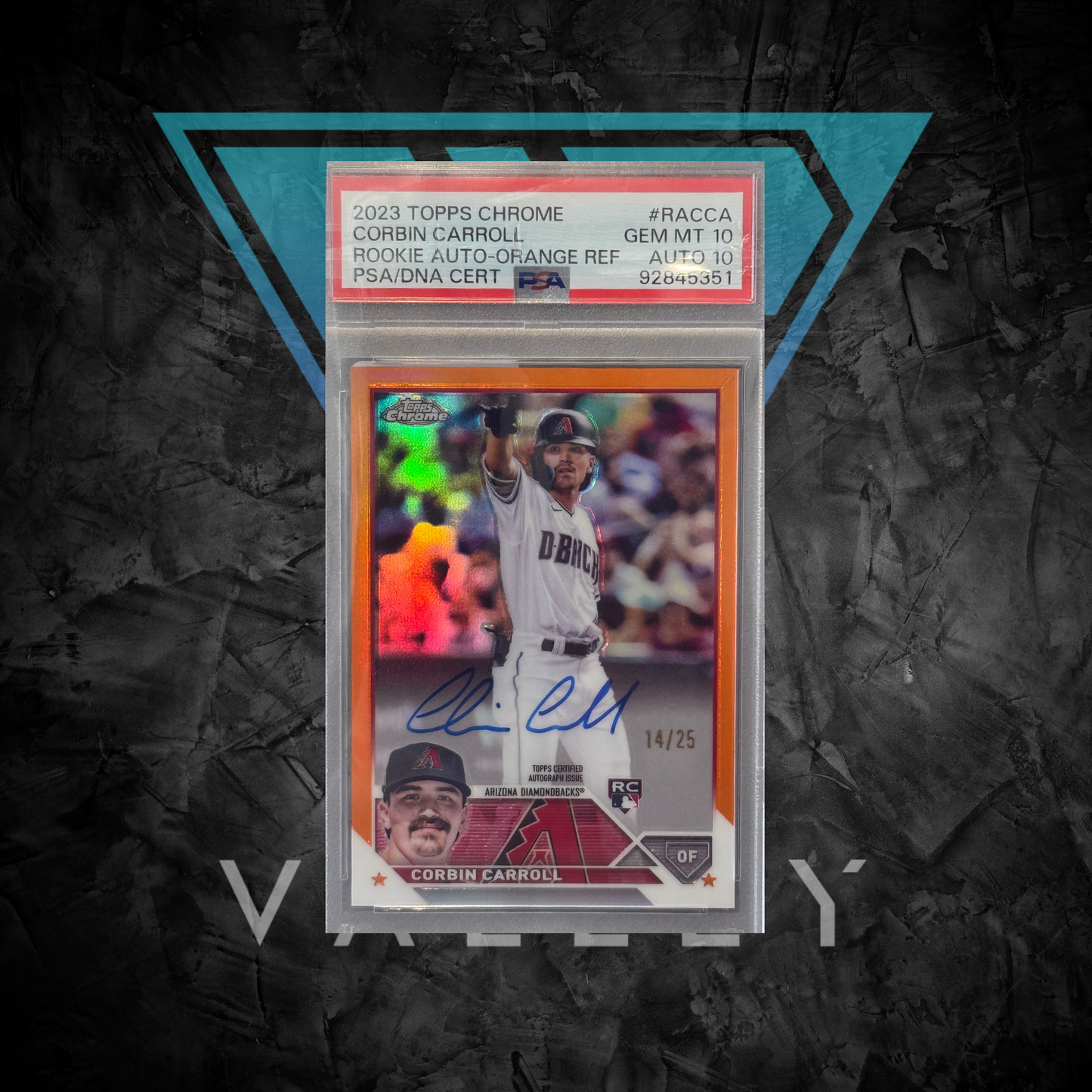 PSA: Baseball Cards - GM MT 10 AUTO 10 - 2023 Topps Chrome Corbin Carroll Orange Rookie Auto RC