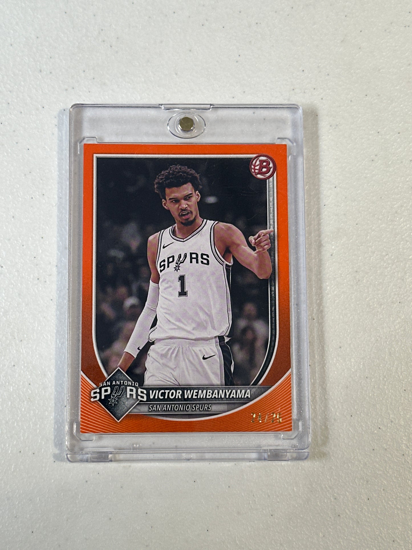 Singles: Basketball Cards- 2025 Bowman Victor Wembanyama Orange Paper /25