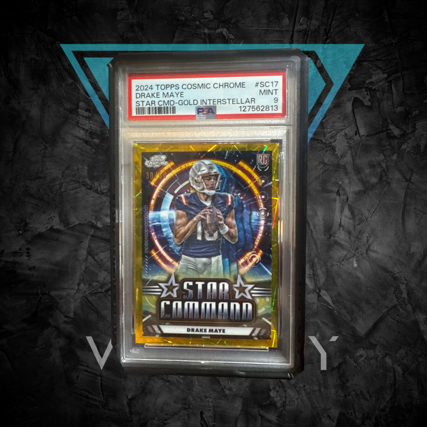 PSA: Football Cards - Mint 9 - 2024 Topps Cosmic Drake Maye Gold Star Command