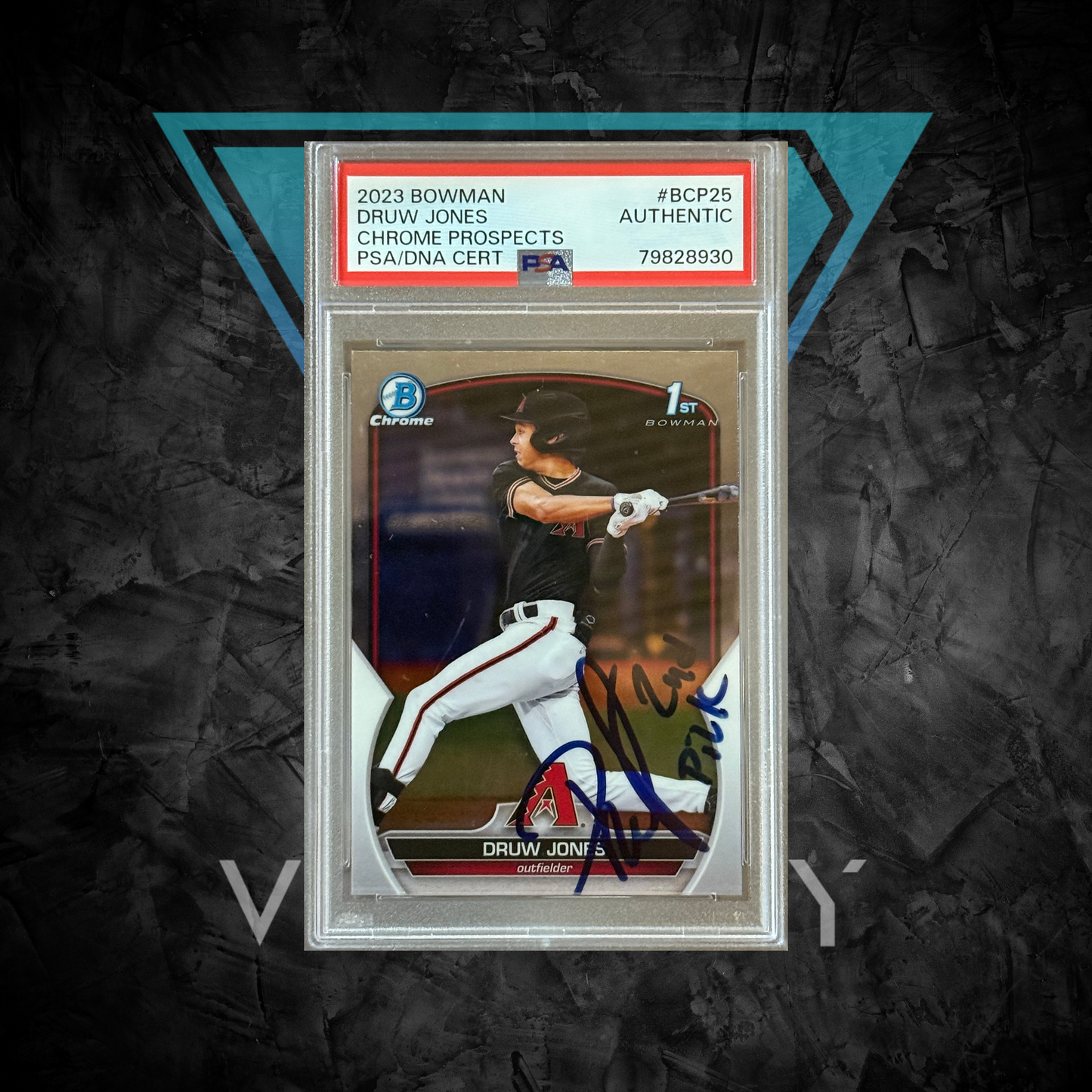 PSA: Baseball Cards - AUTHENTIC - 2023 Bowman Druw Jones Chrome Prospects PSA/DNA Certs - SIGNED - #BCP25