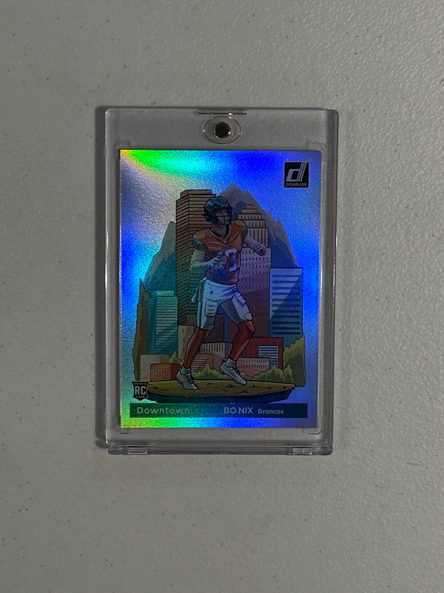 Singles: Football Cards- 2024 Donruss Bo Nix Downtown SSP