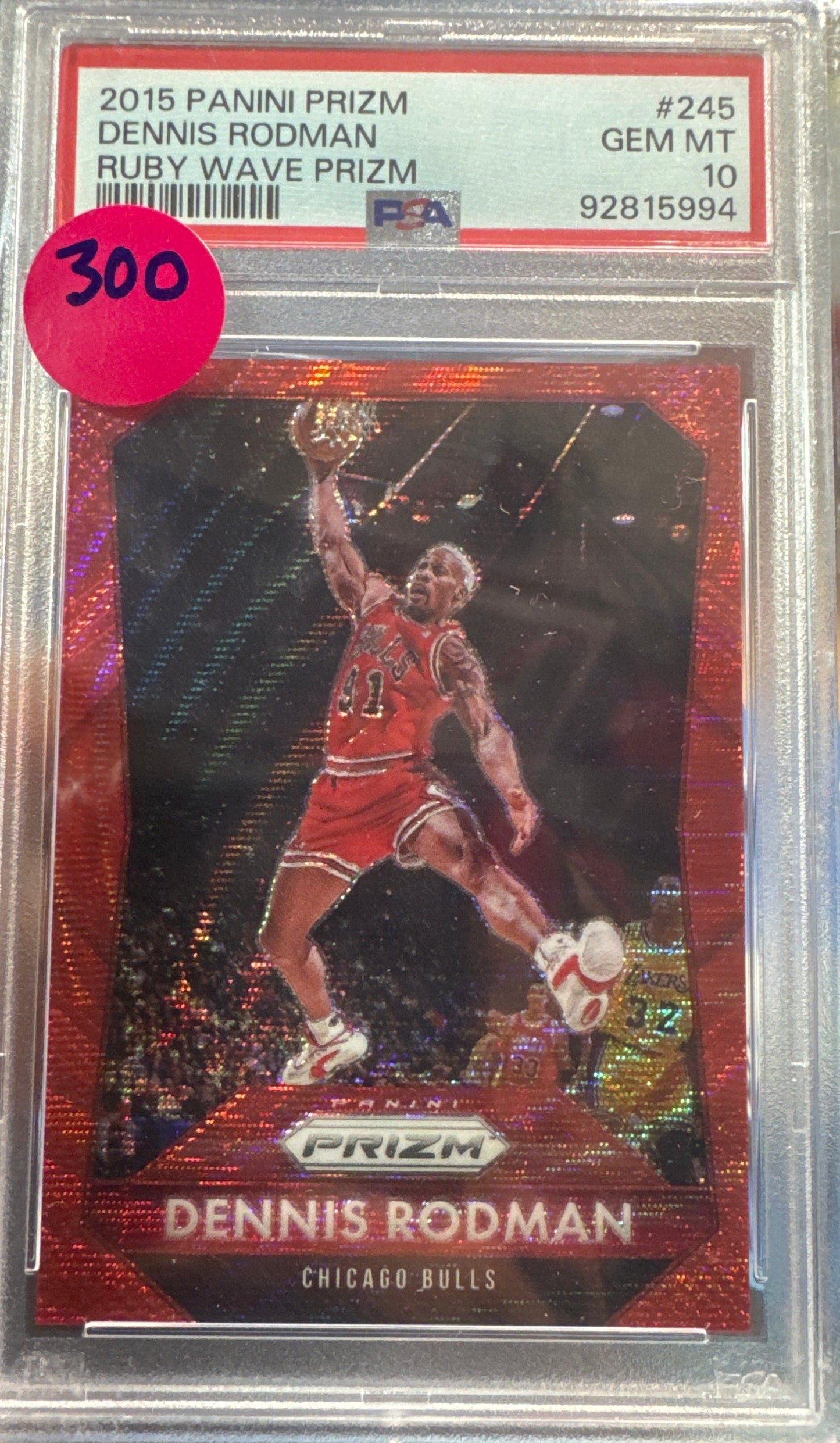 PSA: Basketball Cards - GEM MINT 10 - 2015 Panini Prizm Dennis Rodman Ruby Wave