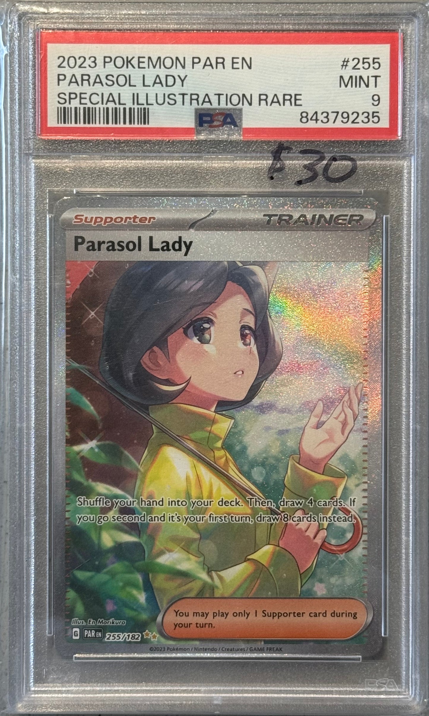 PSA: Pokémon TCG - Mint 9 - 2023 Paldea Evolved – Parasol Lady (Special Illustration Rare) – #255