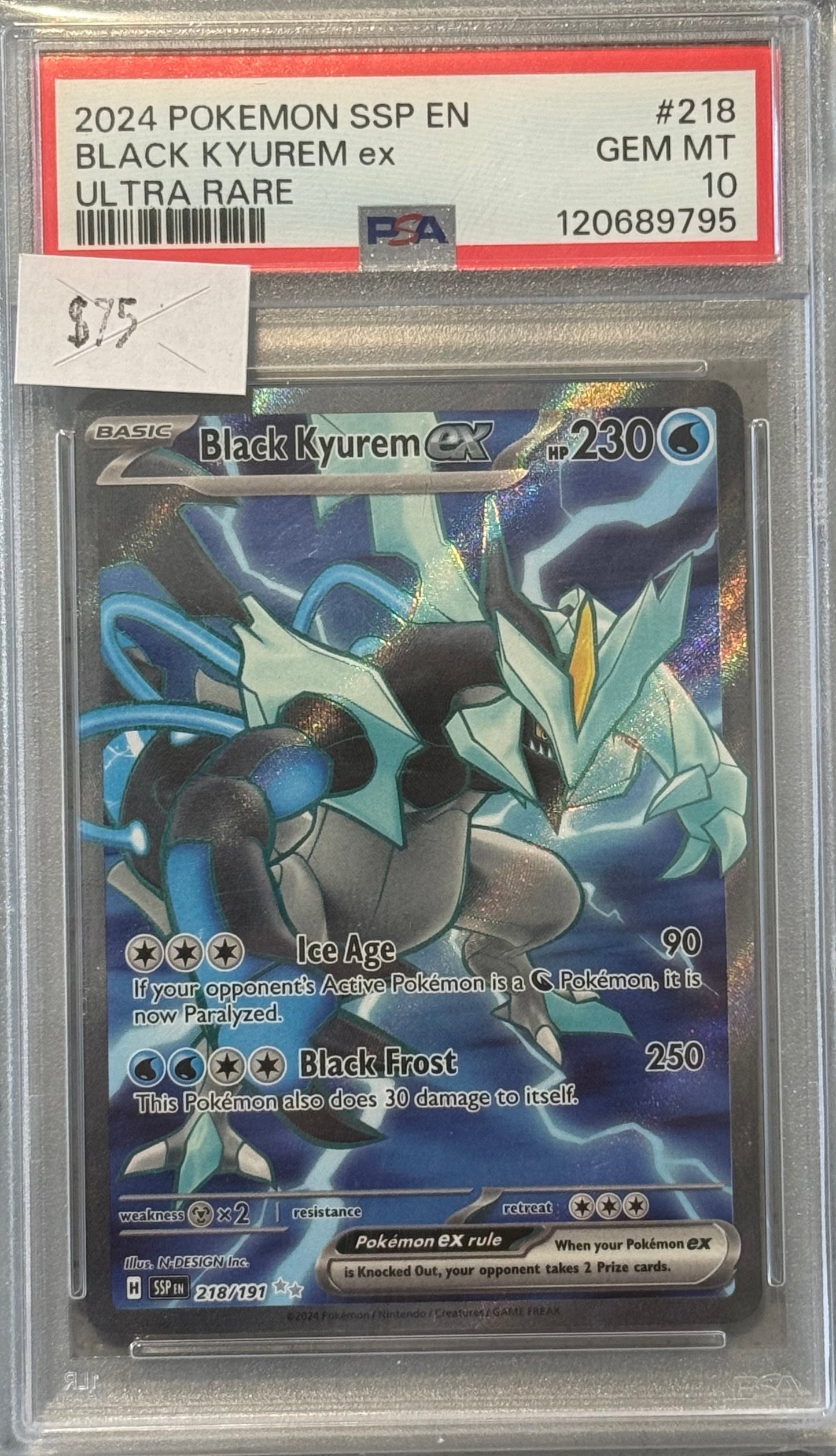 PSA: Pokémon TCG - GEM MINT 10 - 2024 Scarlet & Violet – Black Kyurem ex (Ultra Rare) – #218