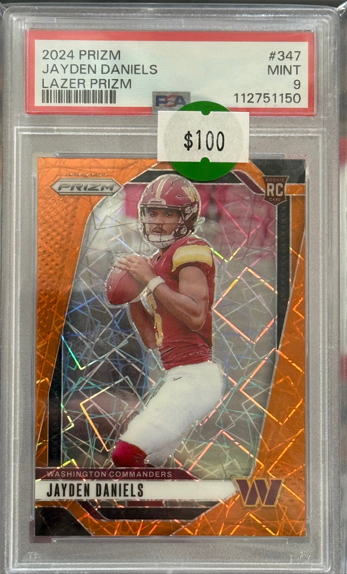 PSA: Football Cards - Mint 9 - 2024 Prizm Jayden Daniels Orange Lazer
