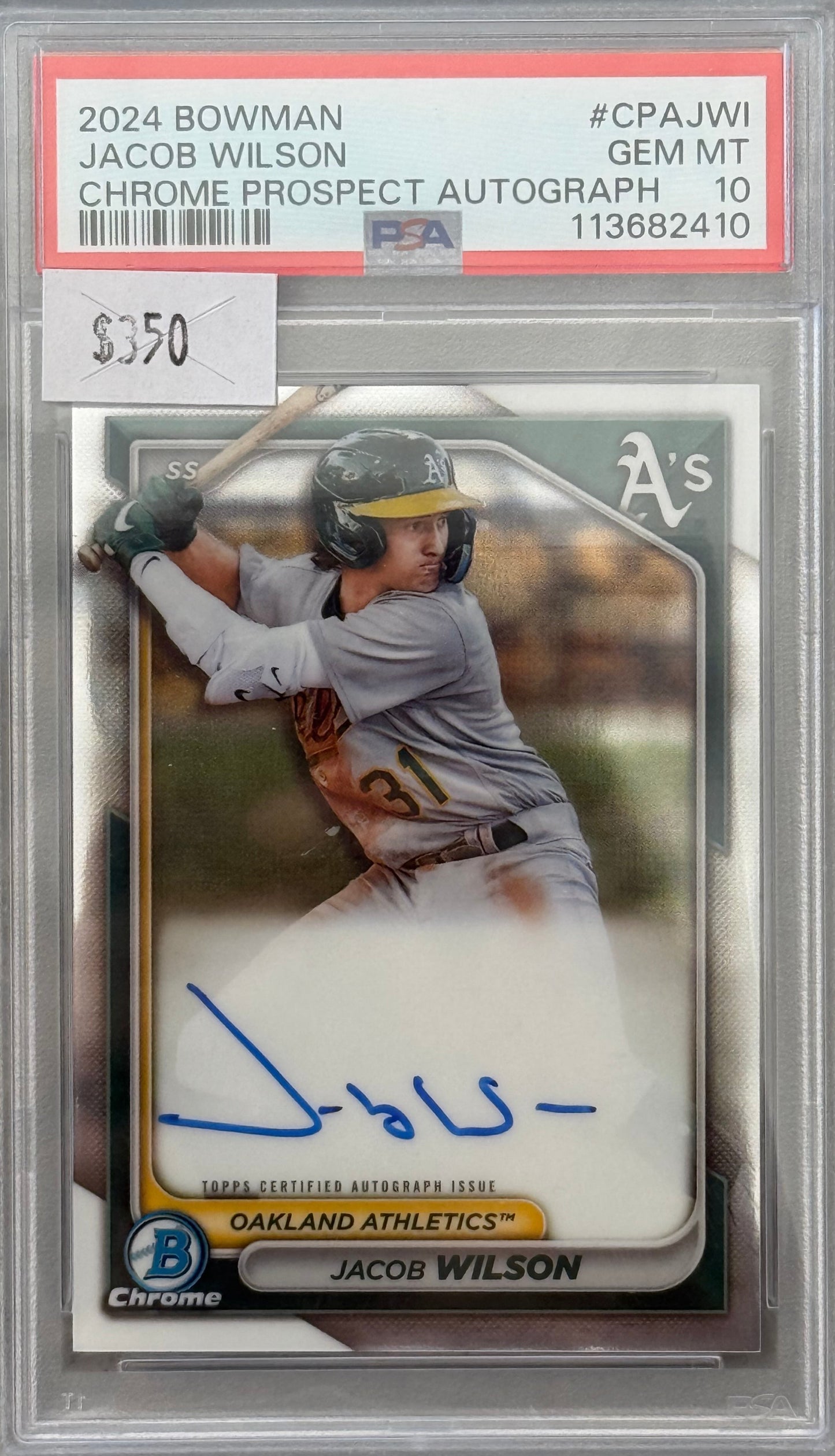 PSA: Baseball Cards - GEM MINT 10 - 2024 bowman Chrome Jacob Wilson Auto