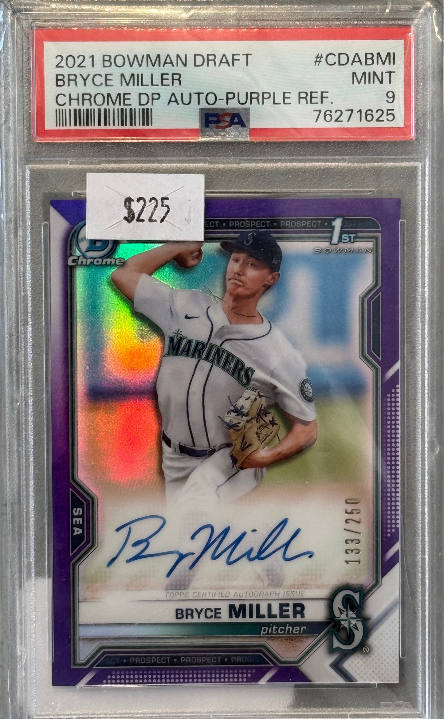 PSA: Baseball Cards - MINT 9 - 2021 Bowman Chrome Purple Bryce Miller