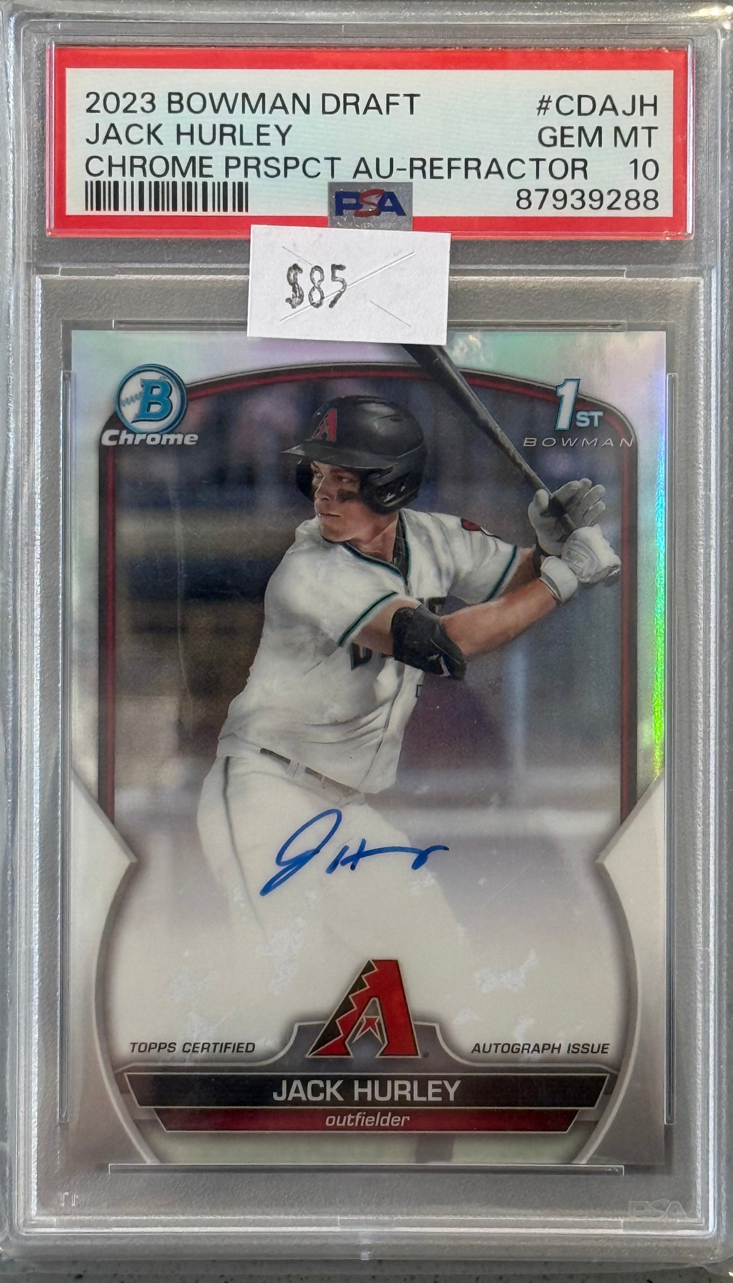 PSA: Baseball Cards - GEM MINT 10 - 2023 Bowman Draft Jack Hurley Refractor Auto
