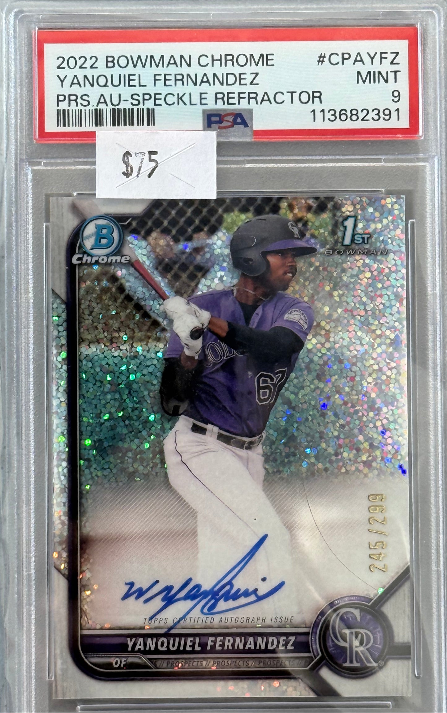 PSA: Baseball Cards - MINT 9 - 2022 Bowman Chrome Yanqueiel Fernandez Auto