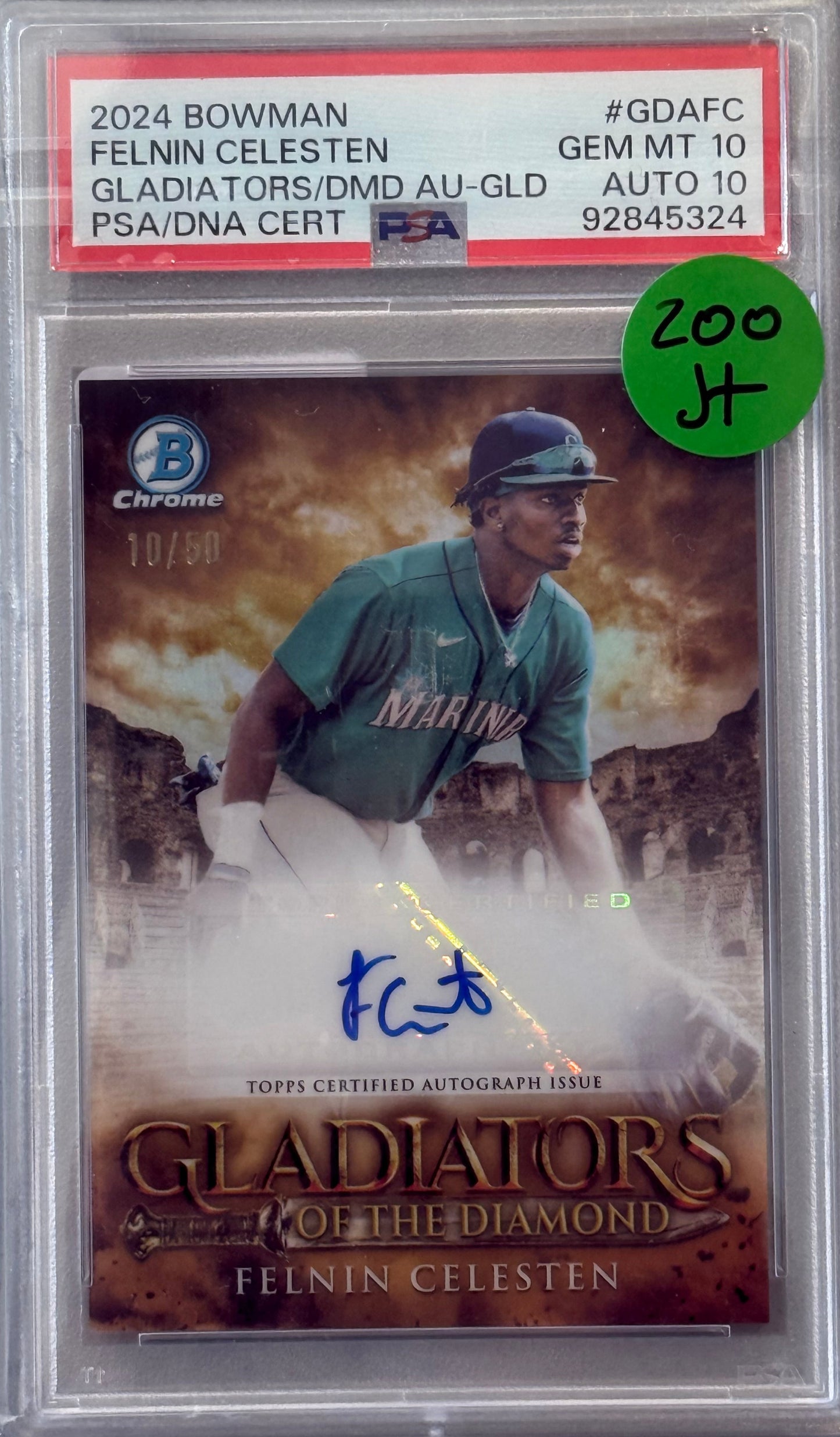 PSA: Baseball Cards - GM MT 10 AUTO 10 - 2024 Bowman Felnin Celesten Gladiator Auto