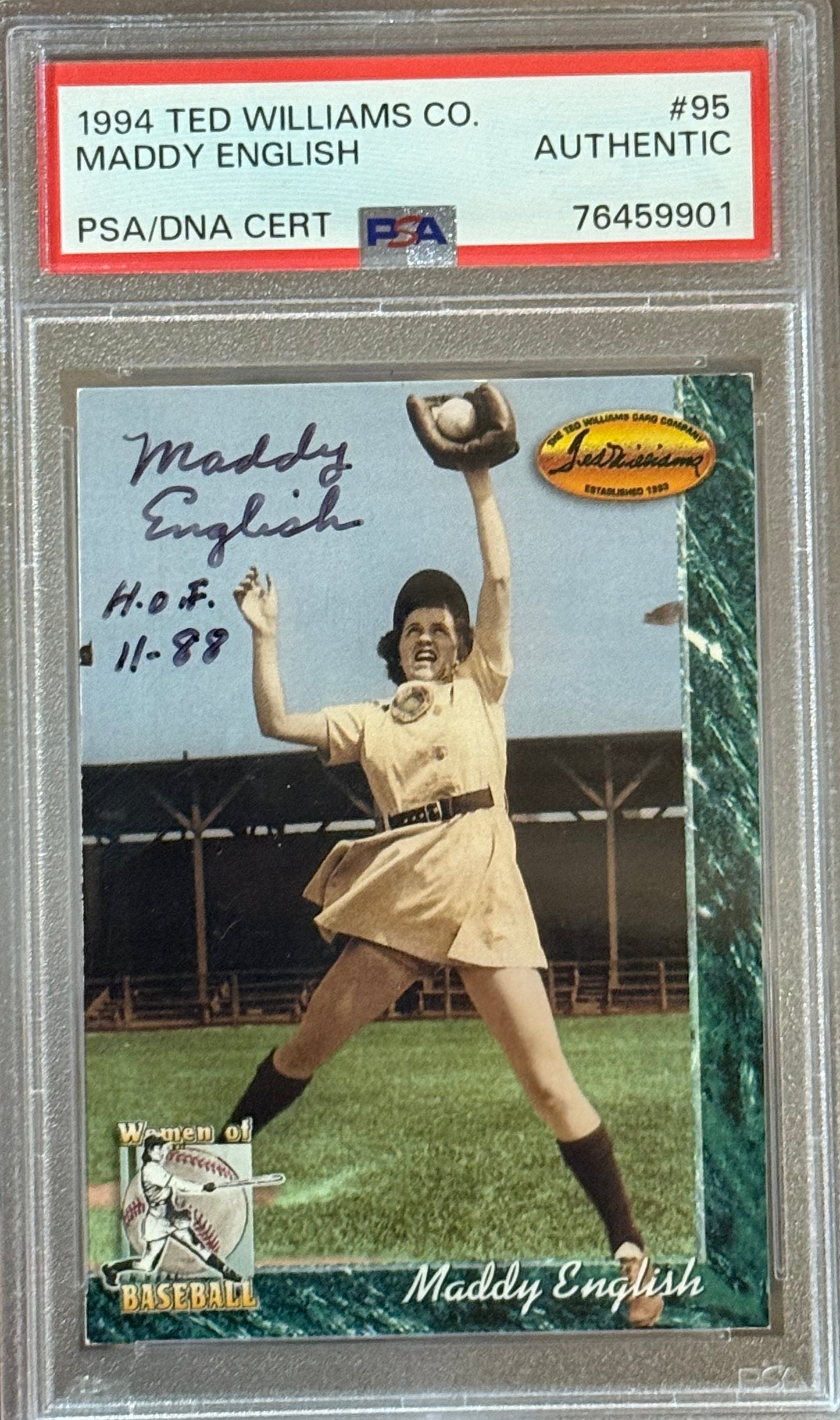 PSA: Baseball Cards - AUTHENTIC - 1994 Ted Williams Co. Maddy English PSA/DNA Cert - #95