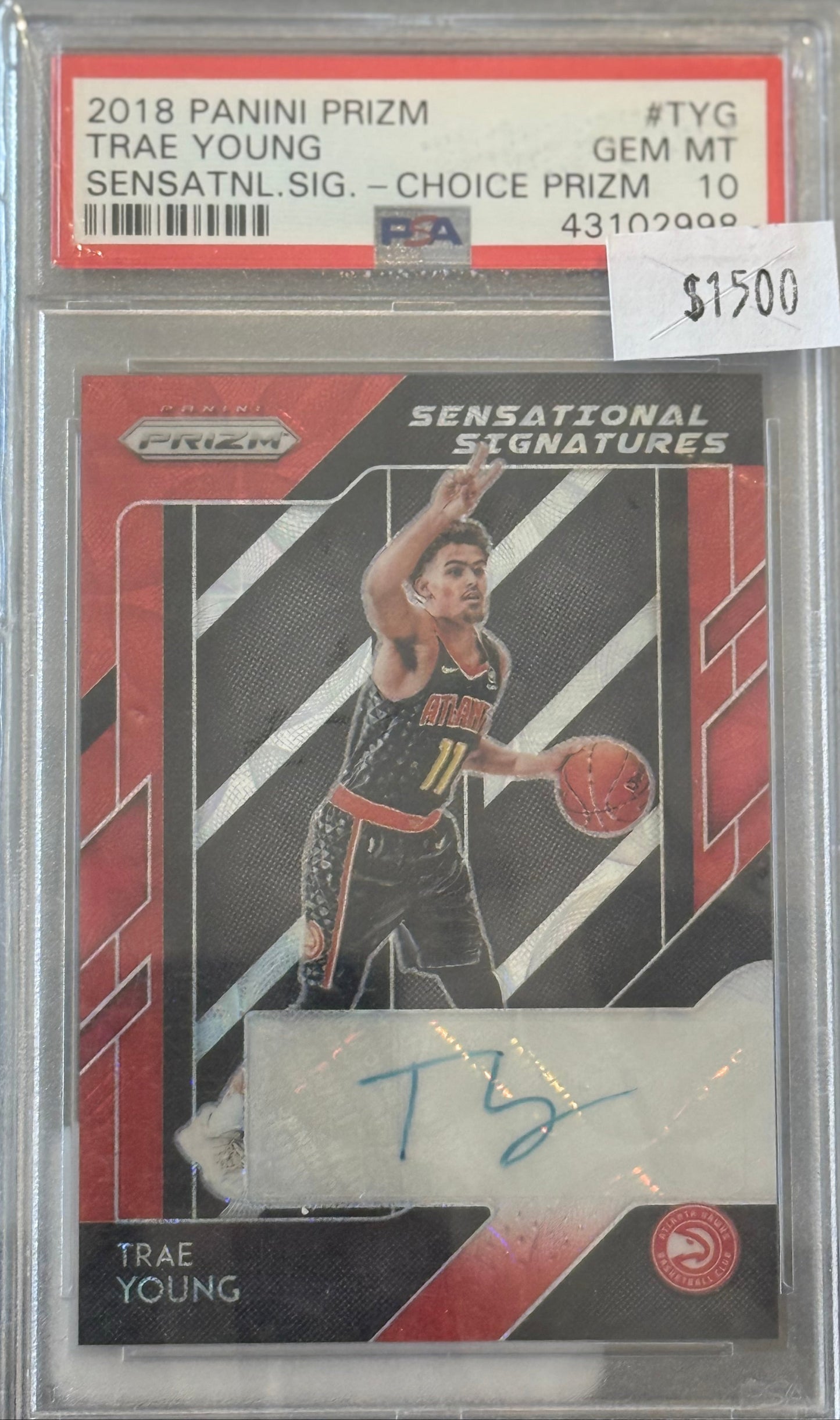 PSA: Basketball Cards - GEM MINT 10 - 2018 Prizm Trae Young Sensational Signatures Red #TYG PSA 10