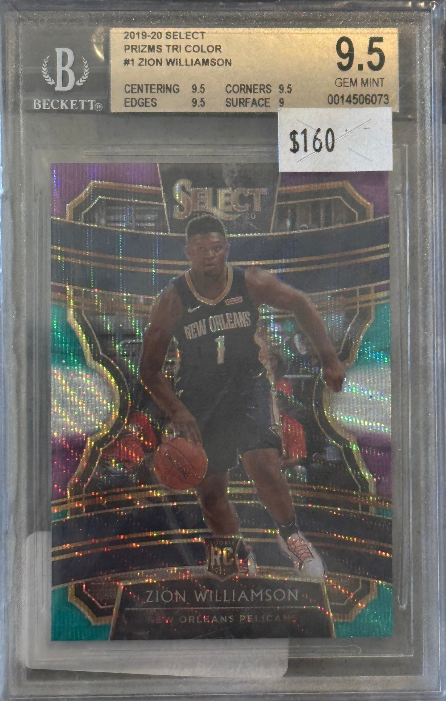 PSA: Basketball Cards - GEM MINT 9.5 - 2019 Panini Select Tri Color Prizm Zion Williamson #1