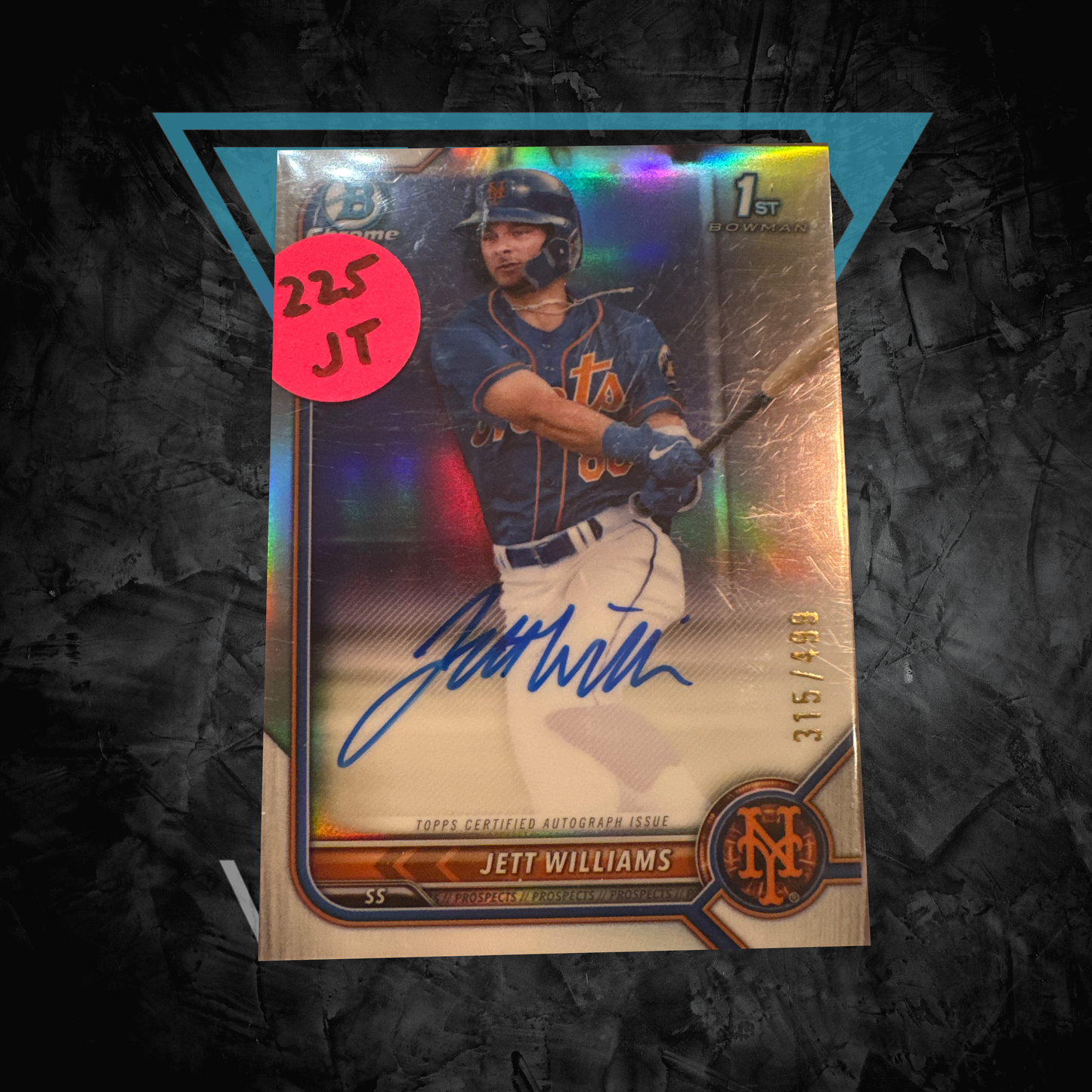 Singles: 2022 Bowman Chrome Jett Williams Autograph Refractor /499