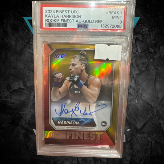 PSA: UFC- Mint 9- Kayla Harrison - 2024 Finest Gold Rookie AUTO