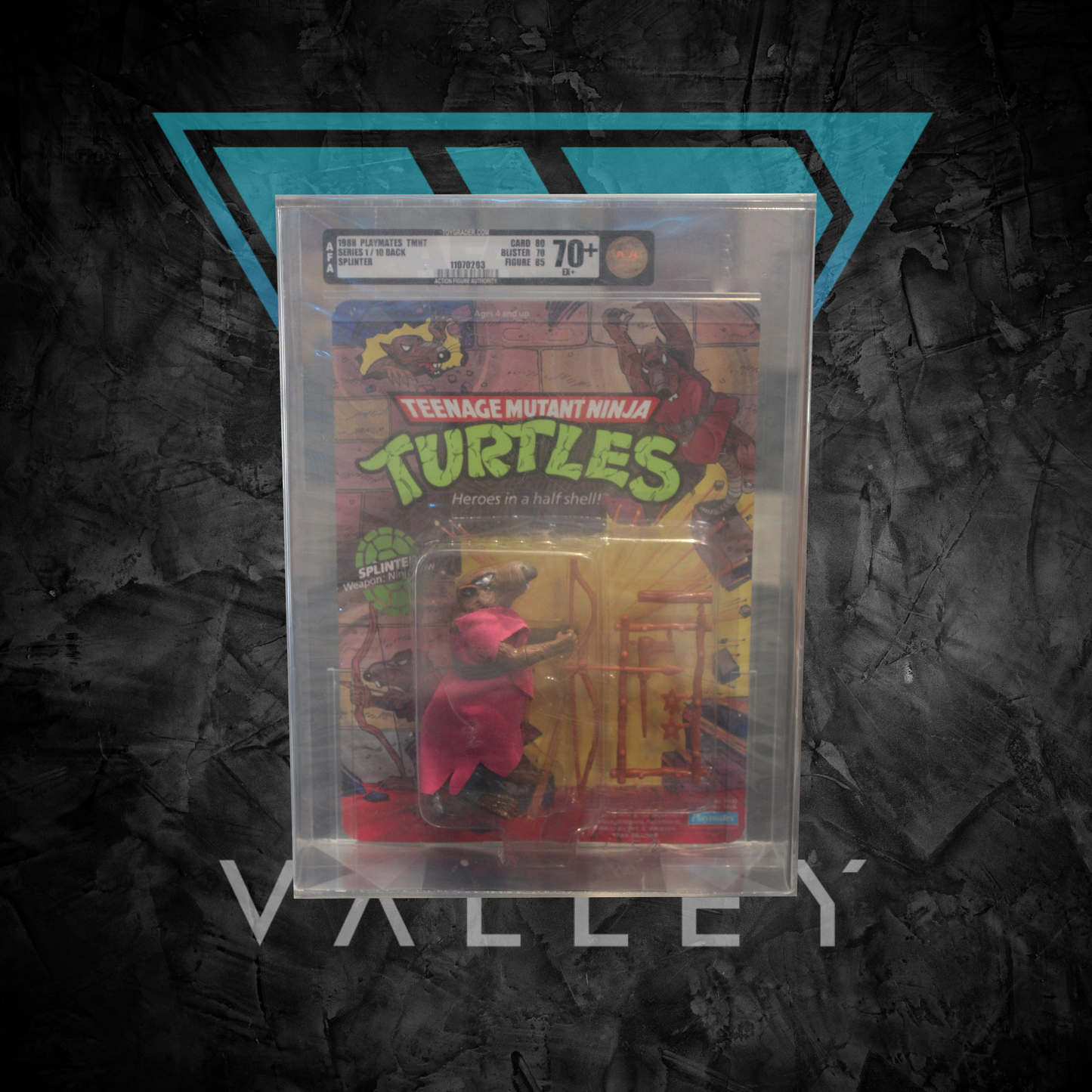 Collectible Figures: 1988 Playmates TMNT - Series 1/10 Back - Splinter - Rated 70+