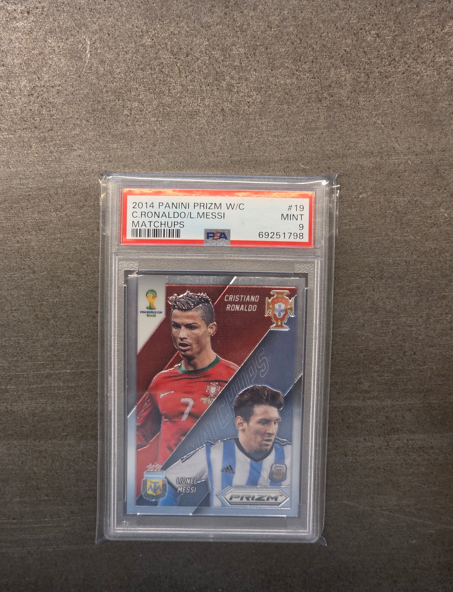PSA: Soccer Cards - 2014 Prizm World Cup C Ronaldo/L Messi Match Ups - PSA 10