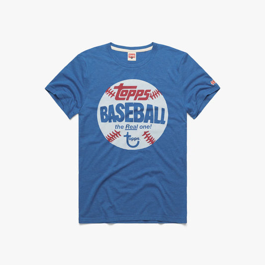 Sports Apparel: Topps Baseball – Blue Logo T-Shirt (by Heritage)