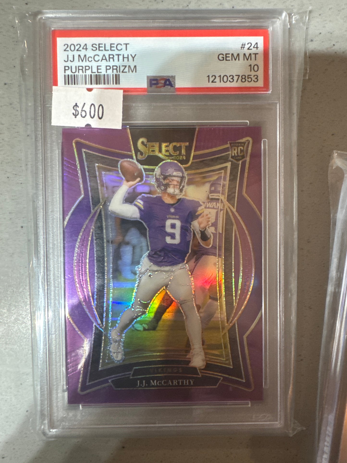 psa Cards-2024 Select Prizm Purple JJ McCarthy Psa 10