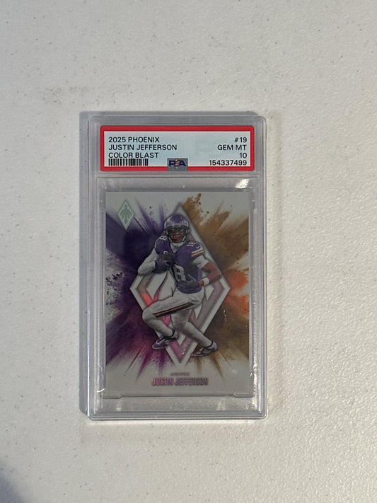 PSA: Football Cards- 2025 Phoenix Justin Jefferson Color Blast PSA 10