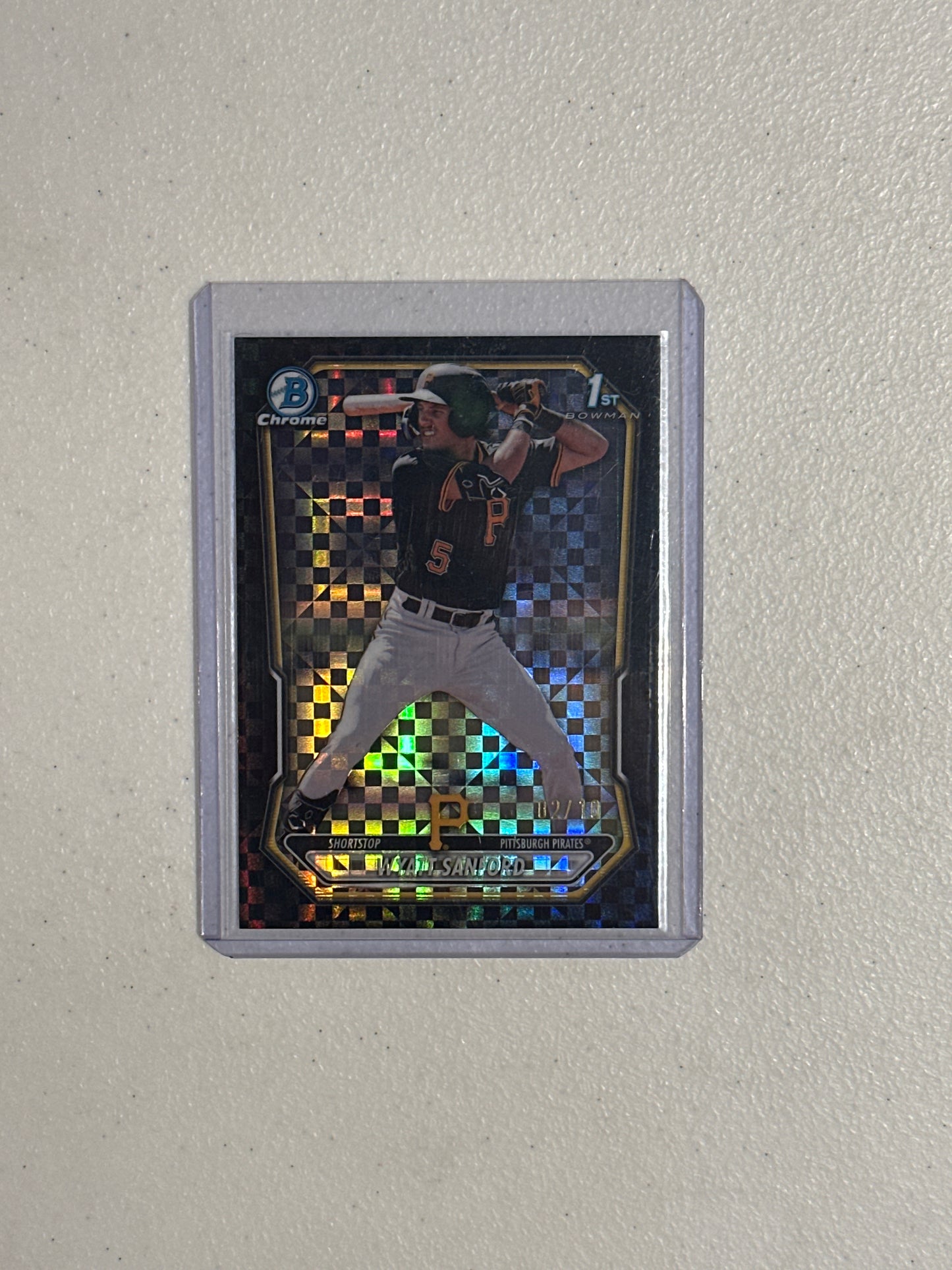 Singles: Baseball Cards- 2026 Bowman Wyatt Sanford Black X-Fractor /10