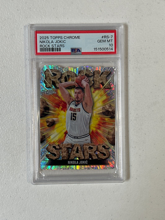 PSA: Basketball Cards- 2025 Topps Chrome Nikola Jokic Rock Stars SSP PSA 10