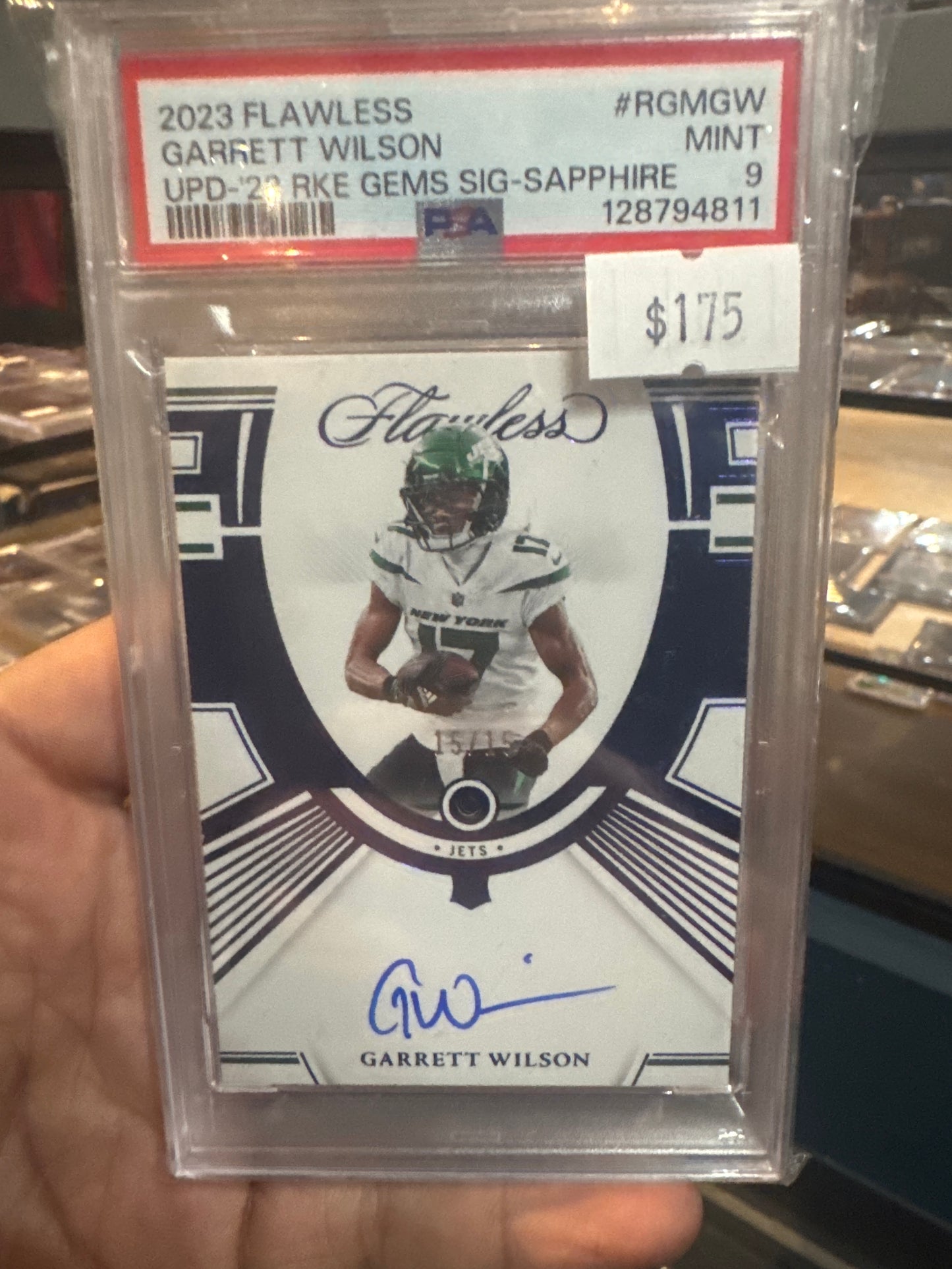 PSA: Football Cards - Mint 9 -2023 Flawless Garrett Wilson Sapphire Autograph RC