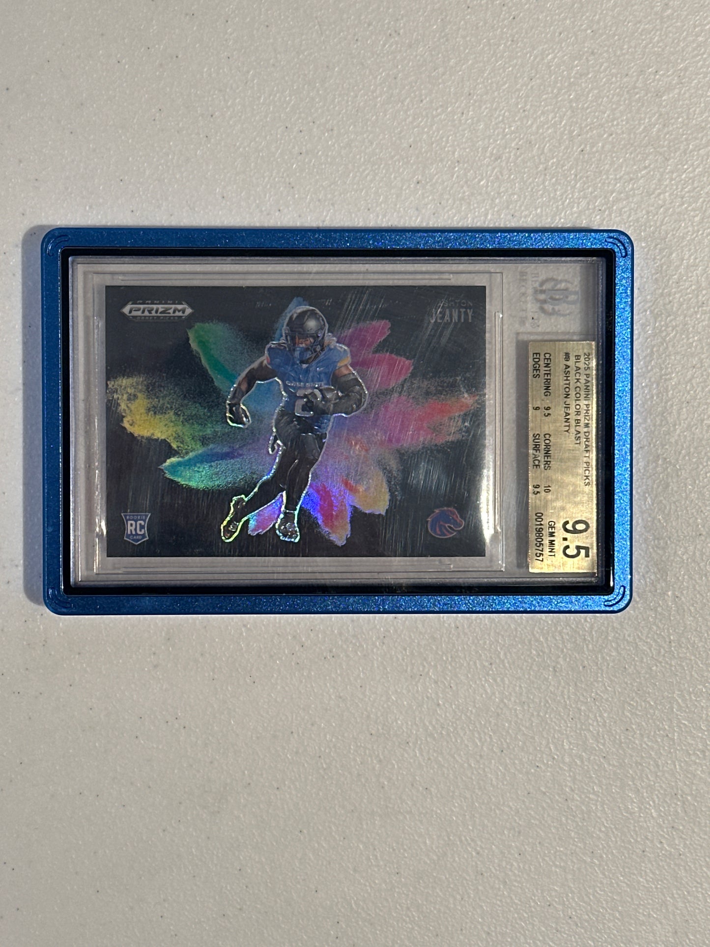 PSA: Football Cards- 2025 Prizm Draft Picks Ashton Jeanty Black Color Blast BGS 9.5