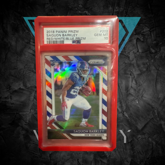 PSA: Football Cards - MINT 10- 2018 Prizm Saquon Barkley Red White RC