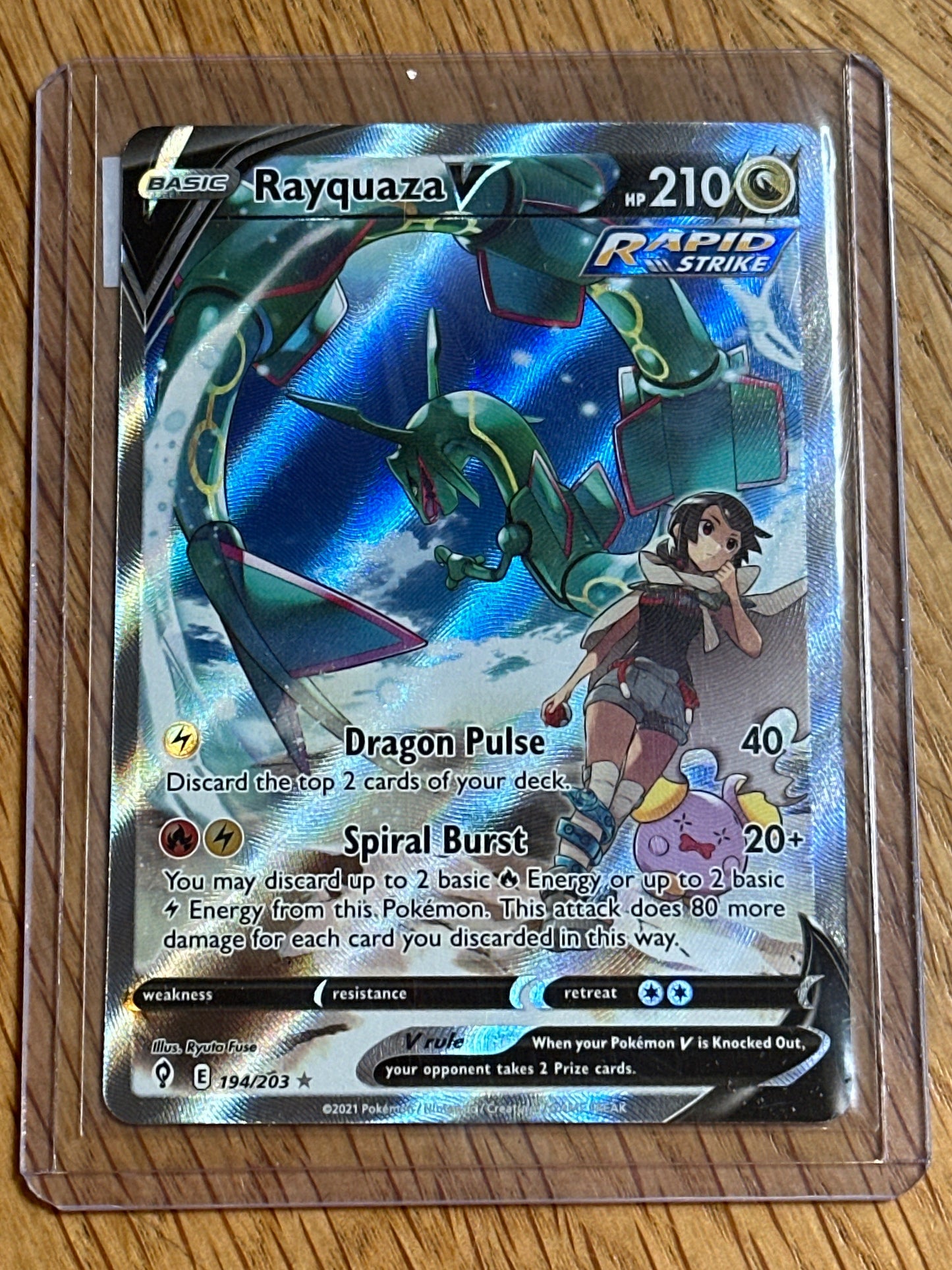Singles: Pokemon Cards- Evolving Skies Rayquaza V alternate full art 194/203