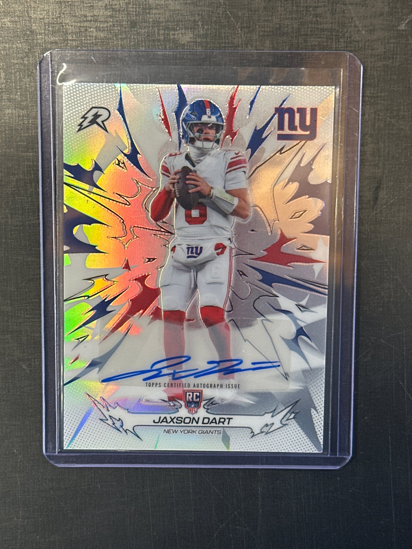 Singles: Football Cards- 2026 Topps Resurgence Jaxson Dart Refractor Auto
