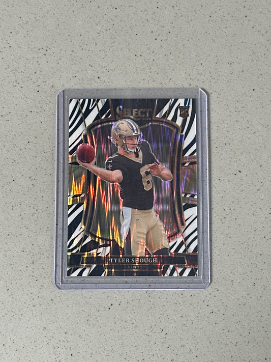 Singles: Football Cards- 2025 Select Tyler Shough Premier Level Zebra SSP