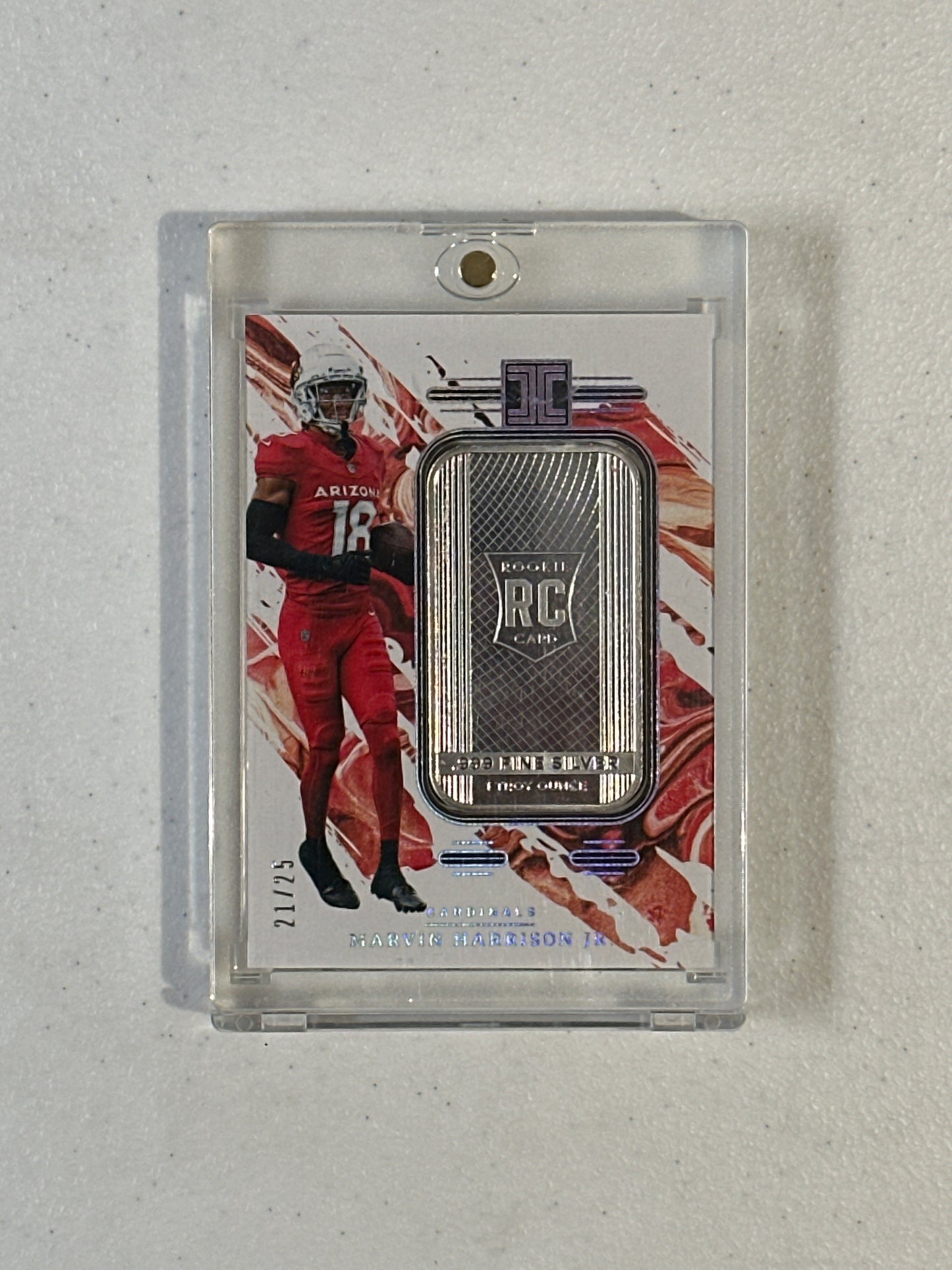 Singles: Football Cards- 2024 Impeccable Marvin Harrison Jr. Silver Bar /25 .999 Fine Silver 1 Troy Ounce