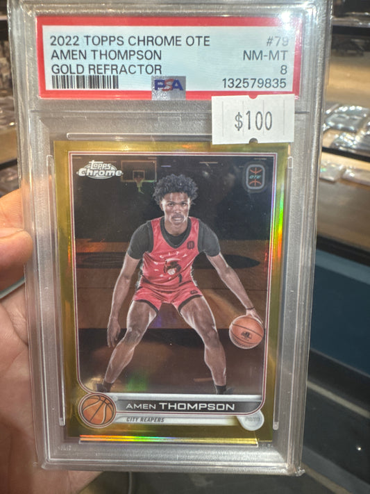 PSA: Basketball Cards Mint 8 - 2022 OTE Amen Thompson Gold /50