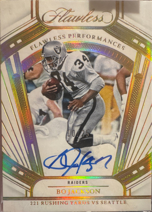Singles: Football Cards - 2024 - Flawless Bo Jackson 10/25 - Autograph